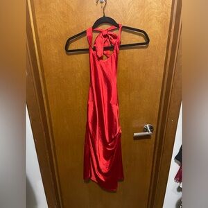 Red mini dress with cut out back